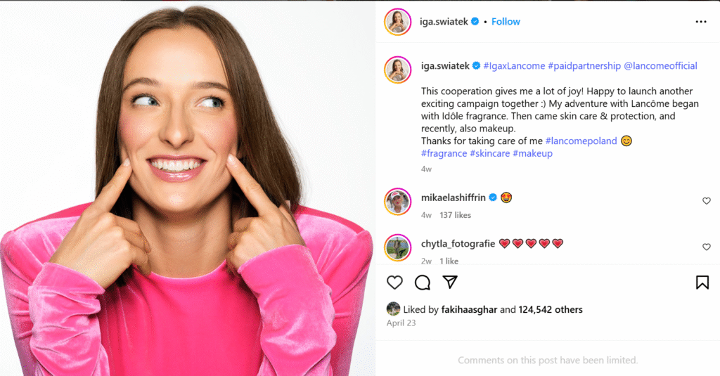 Iga Świątek Acteur