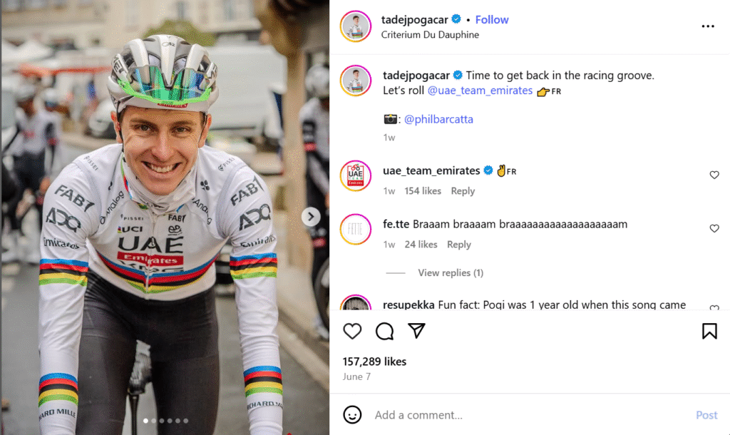 Tadej Pogačar copine