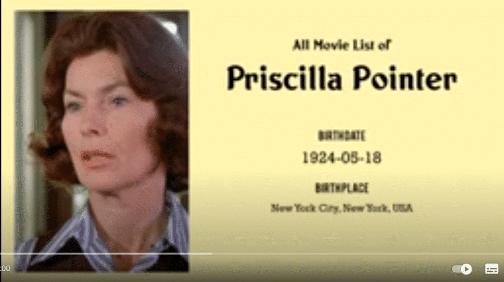 Priscilla Pointer Acteur Priscilla Pointer Acteur