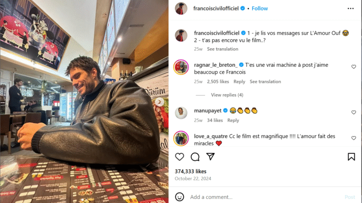 Francois Civil Compagne