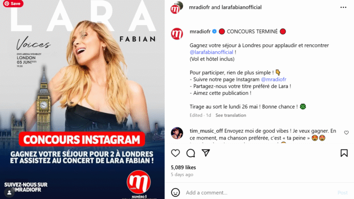 Lara Fabian Chanteur