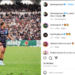 Damian Penaud Blessure